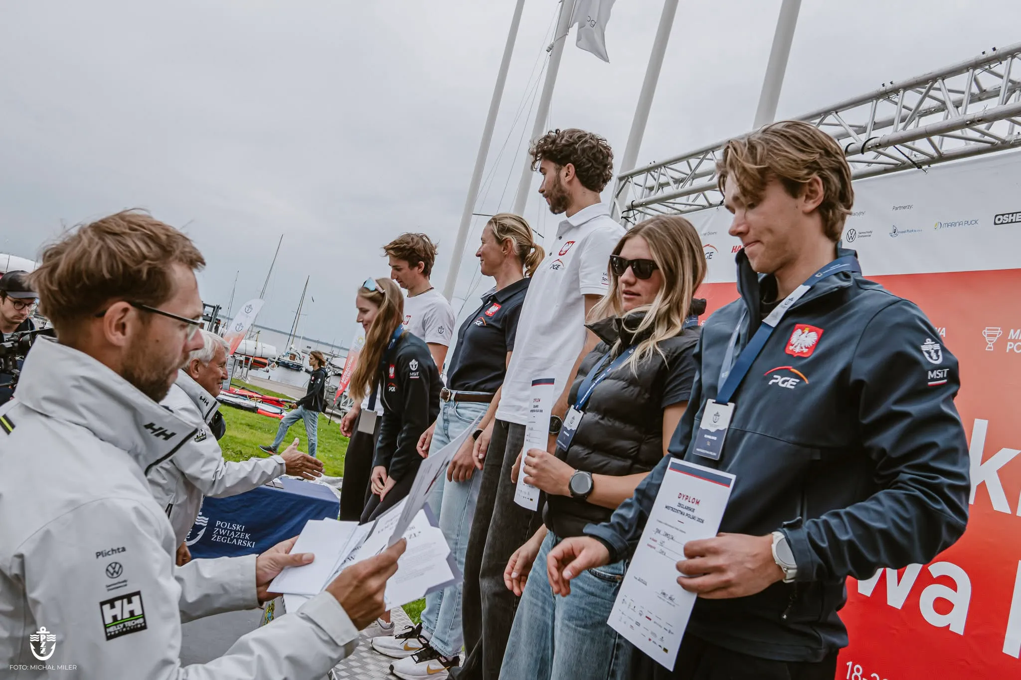 Podium Mistrzostw Polski w klasie 470 — Puck 2026